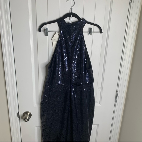 Likely Revolve black sequin halter Carrie formal gown size 14 prom wedding guest - Picture 9 of 10
